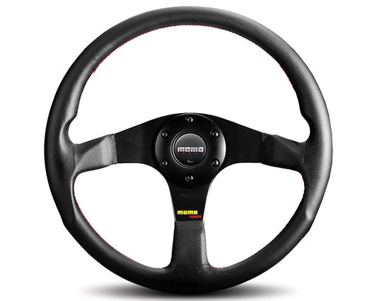 MOMO Tuner 350mm Black Leather Steering Wheel